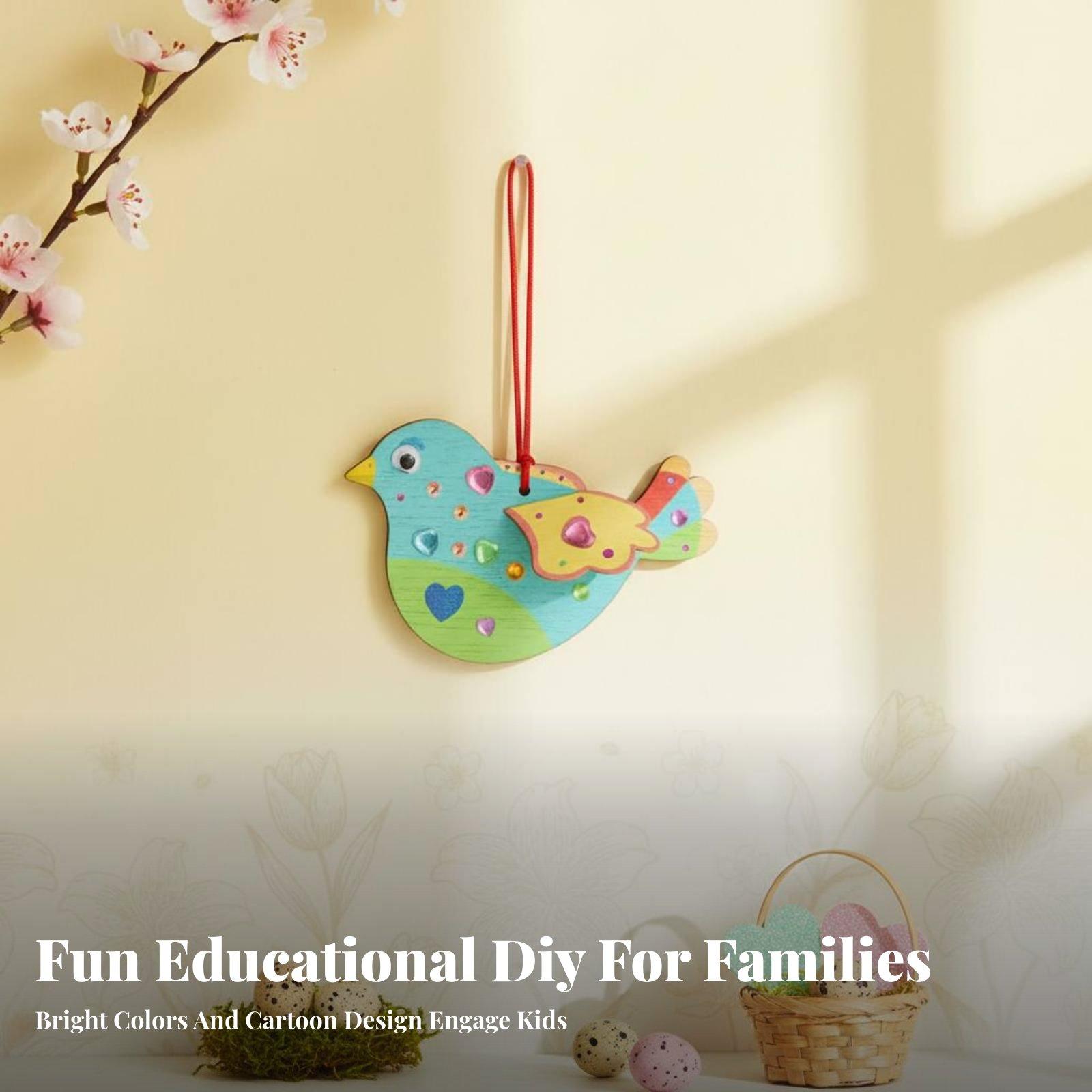 Kids Education Activities - 子供向けDIY木製鳥オーナメントクラフトキット 3Dパズルペイントセット 知育木製玩具 クリエイティブな子供向けアクティビティ