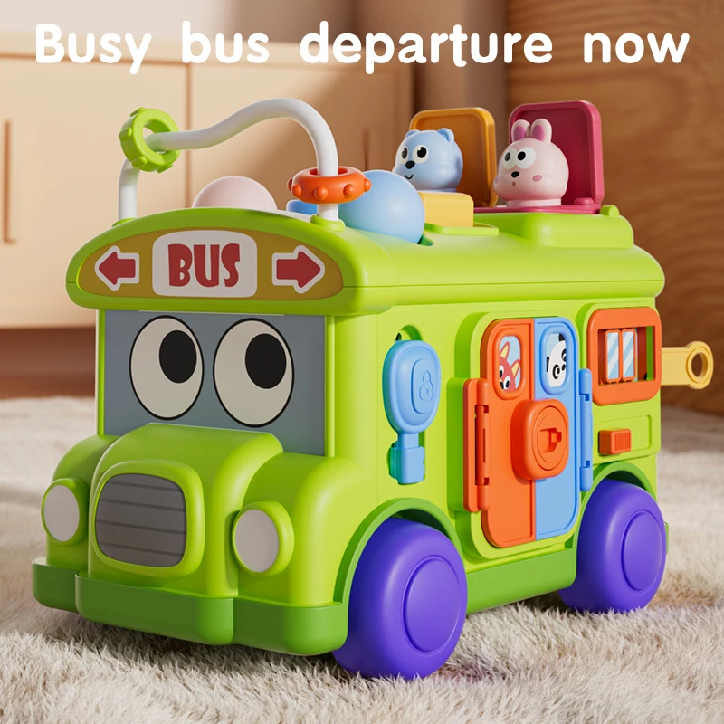 Kids Education Activities - モンテッソーリ教育ベビービジーバスおもちゃ幼児アクティビティ微細運動能力学習旅行用おもちゃ子供向け