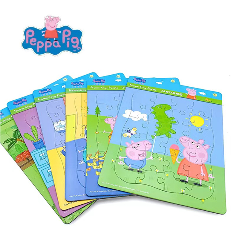 Educational Cartoon For Kids - ペッパピッグフィギュアミニジグソーパズル知育玩具漫画教育パズルおもちゃ子供/大人クリスマスハロウィンギフト