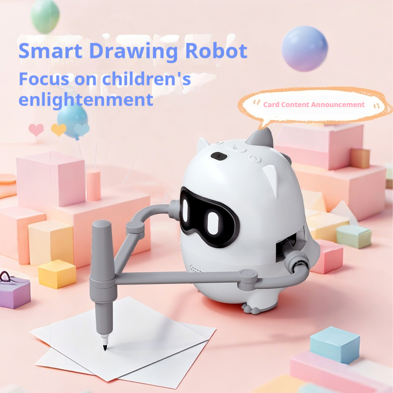 Kid Educational - 一般的なスマート恐竜描画ロボットインテリジェント早期教育玩具カード音声放送幼児子供向け就学前学習