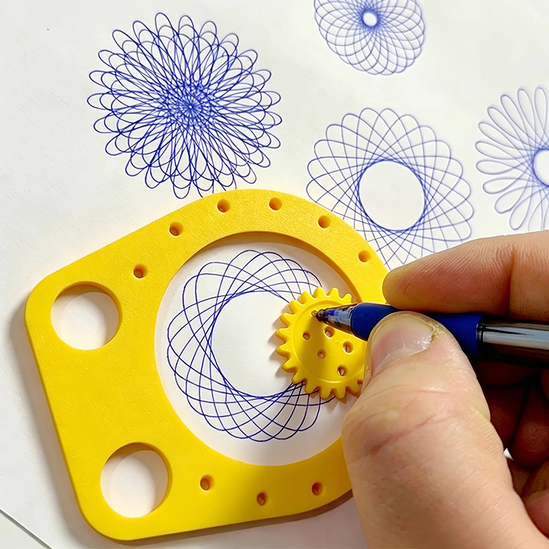 幾何学模様スパイログラフ描画ステンシルセット ペイントテンプ - Kids Education Template のレビューと価格