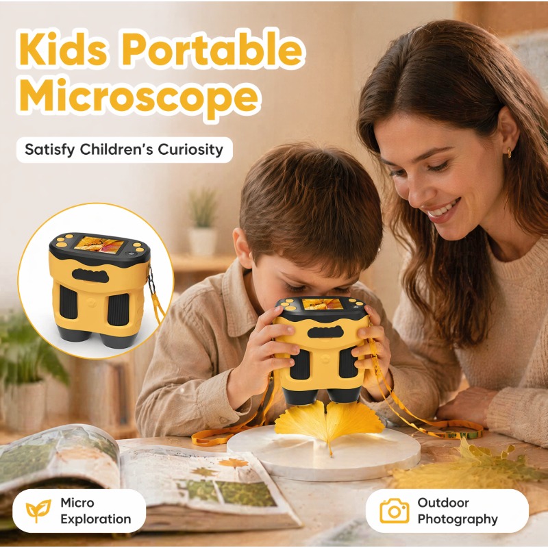 4K 1000X 顕微鏡カメラデジタル子供用長距離観察スクリ - Kids Education News のレビューと価格