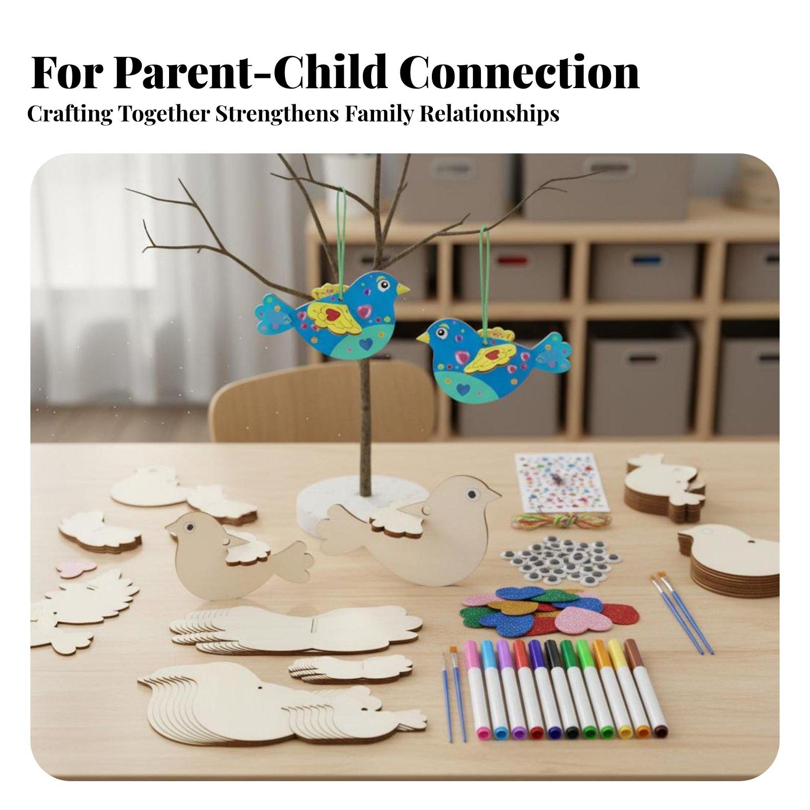 子供向けDIY木製鳥オーナメントクラフトキット 3Dパズルペ - Kids Education Activities のレビューと価格