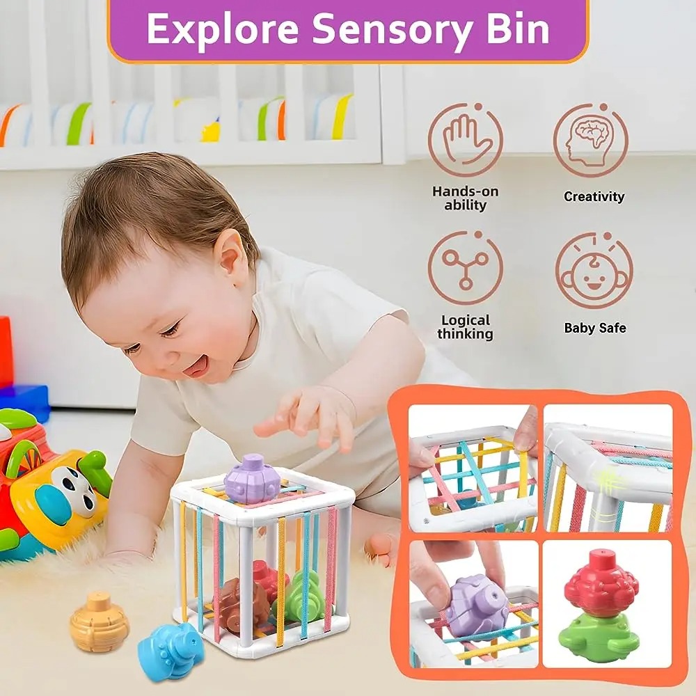 虹色のモンテッソーリ形状選別キューブ 赤ちゃん幼児用ブロック - Kid Educational のレビューと価格