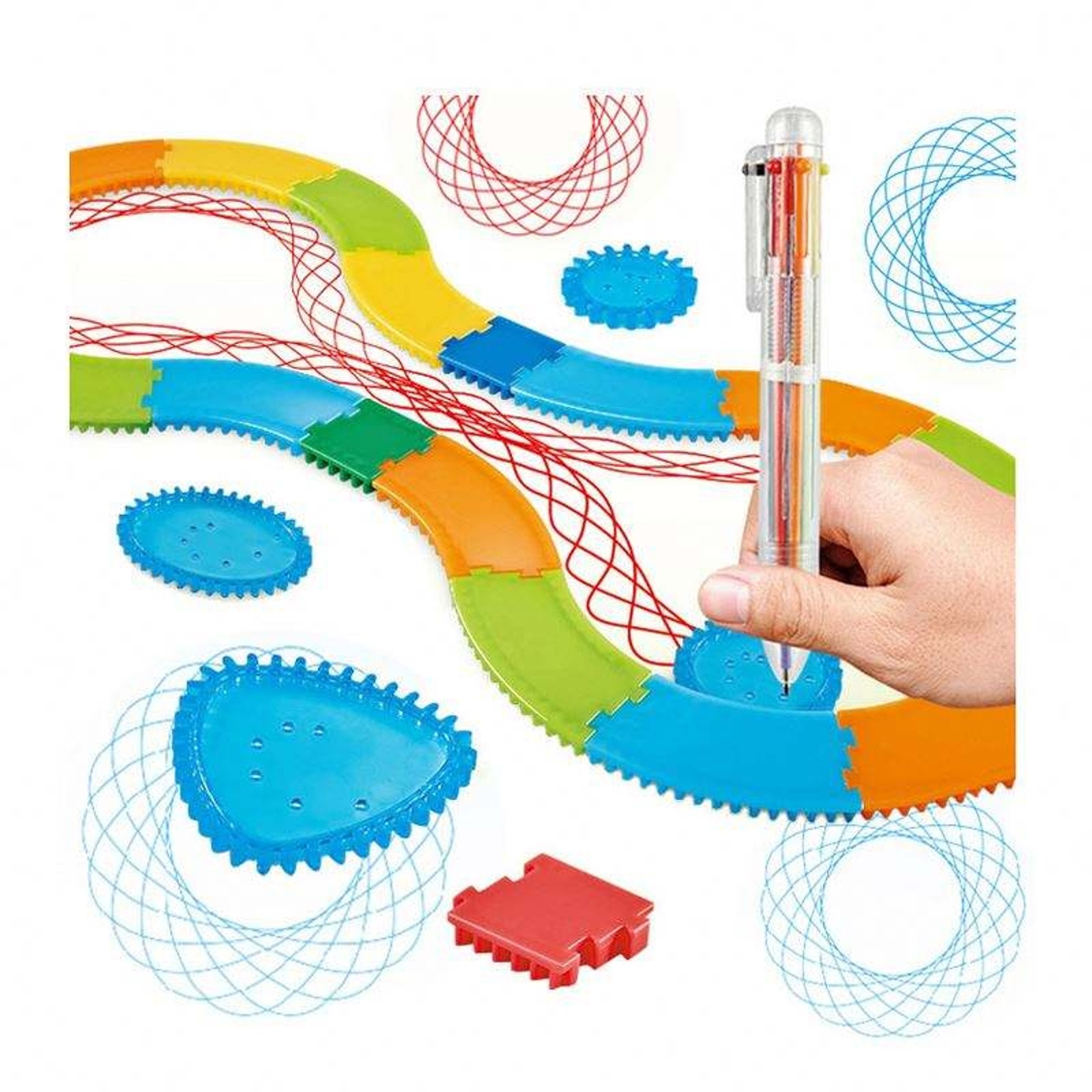 幾何学スピログラフ描画ステンシルセット絵画テンプレートアート - Kids Education Template のレビューと価格