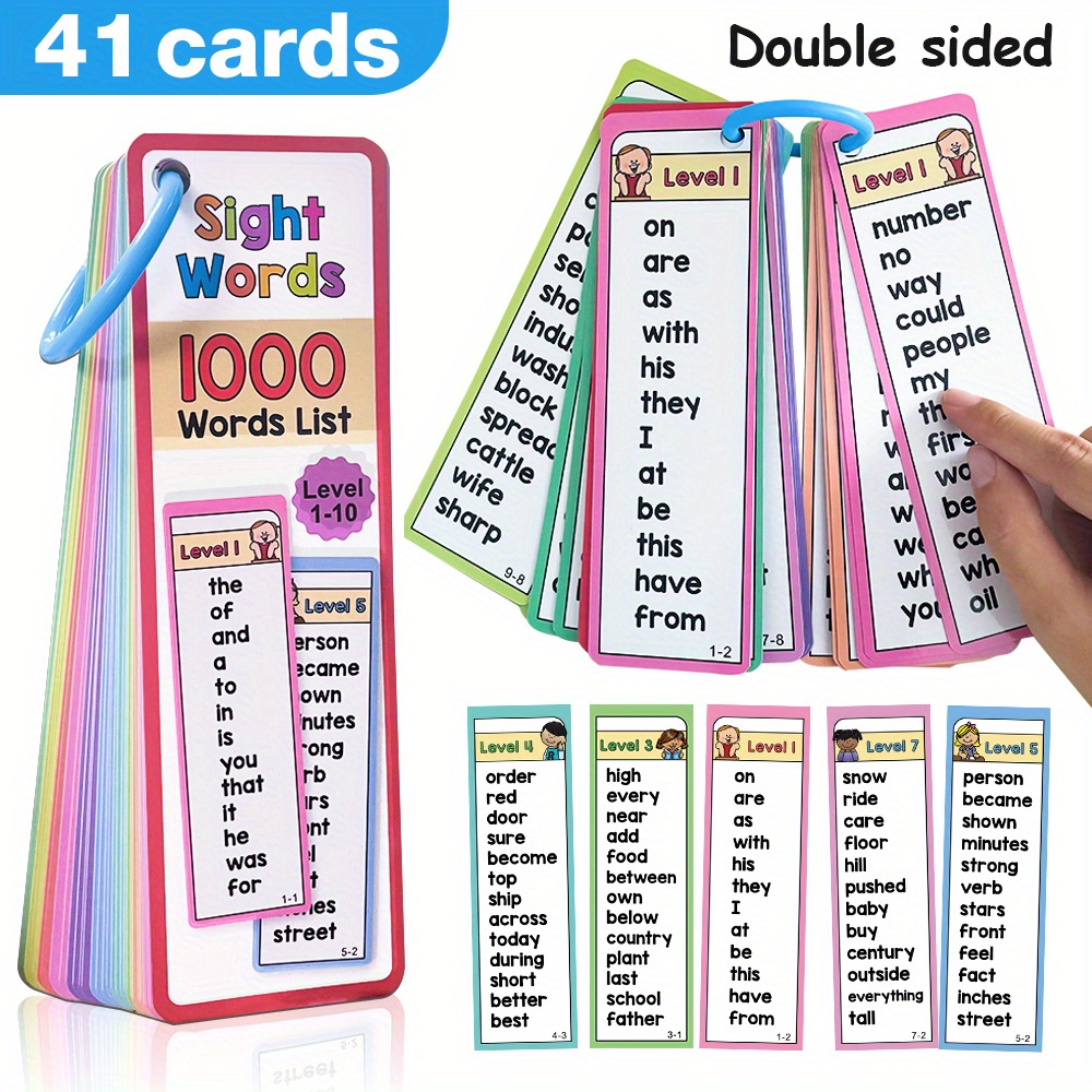 6歳から10歳のお子様向け、1000個の視覚単語フラッシュカ - Kids Education Activities のレビューと価格