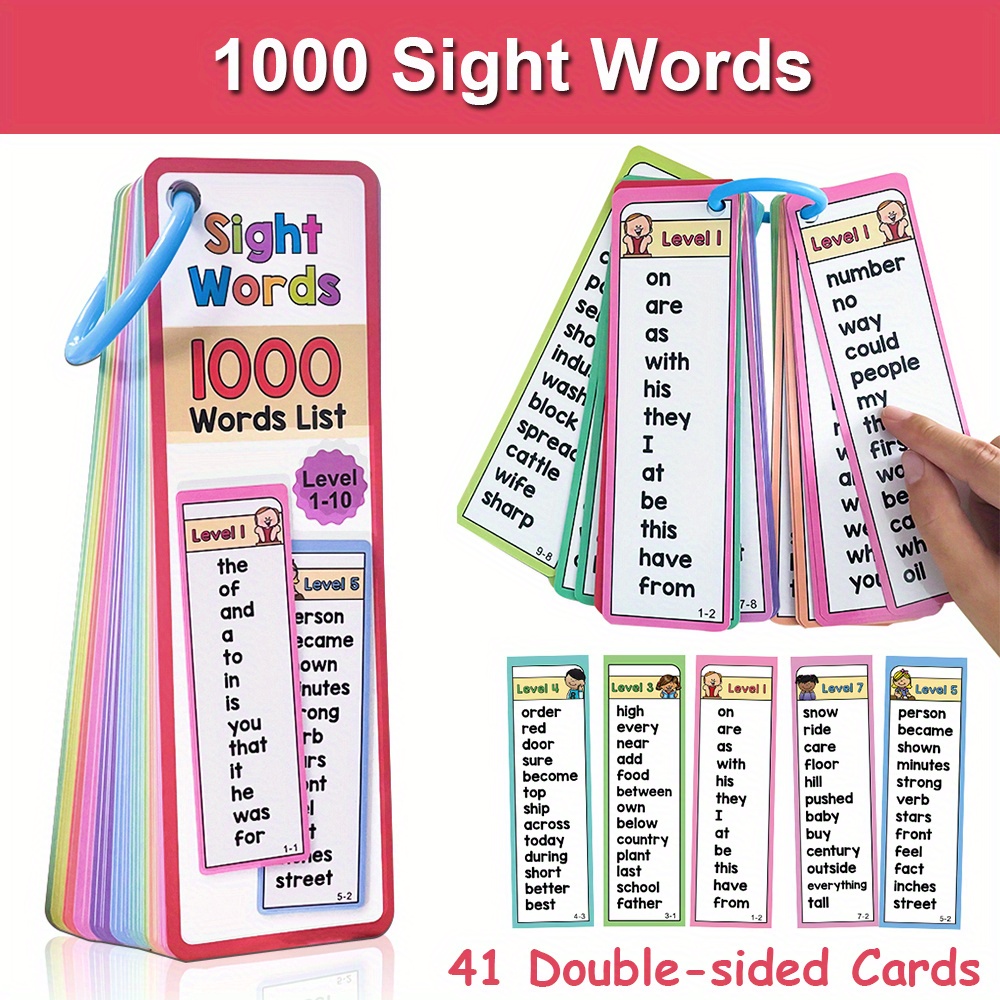 6歳から10歳のお子様向け、1000個の視覚単語フラッシュカ - Kids Education Activities のレビューと価格