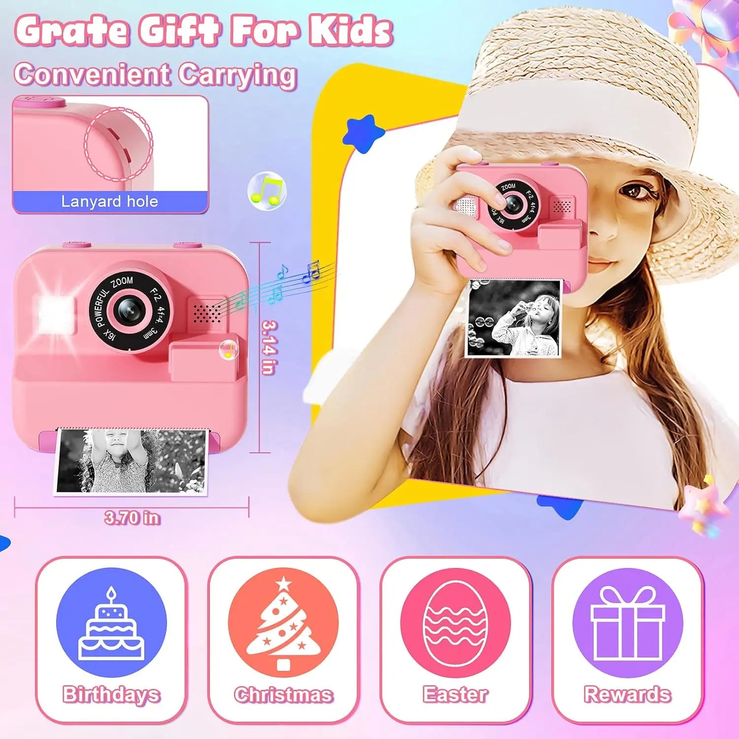 Newインスタントプリントカメラ 32 グラムカード付き熱写 - Kids Education News のレビューと価格