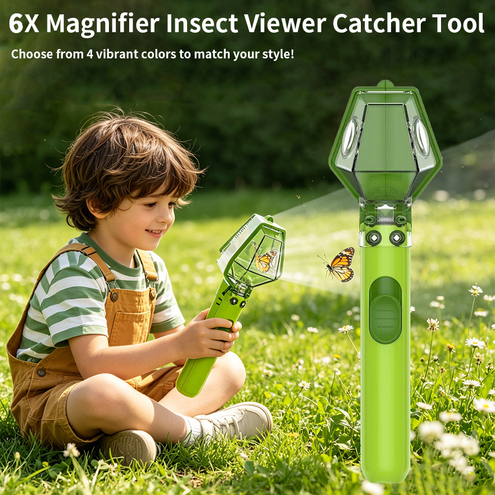 6倍拡大鏡付き子供用虫取り器、クリアビュー昆虫観察ボックス、 - Kids Educational Box のレビューと価格